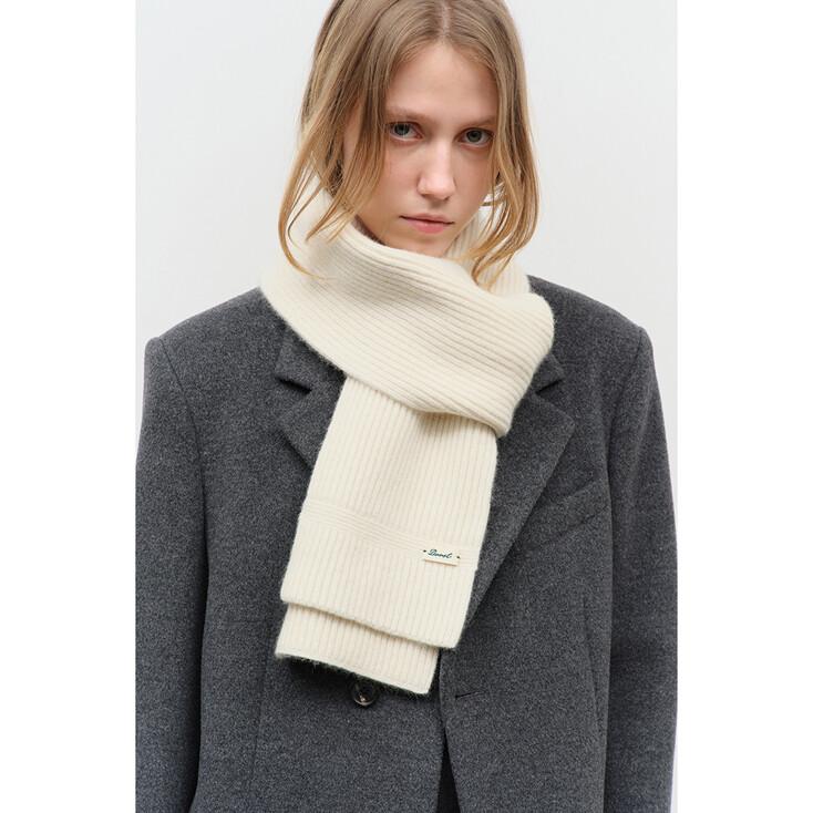 KNITTED CASHMERE MUFFLER WHITE_UDMU4F103WT