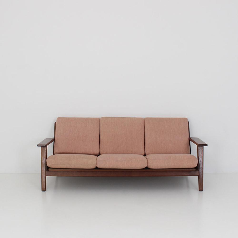 [중고] 오리지널 빈티지 한스웨그너 소파 GE290 Oak wood와 Wool fabric
