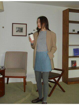 트위드 미니 스커트_라이트 블루