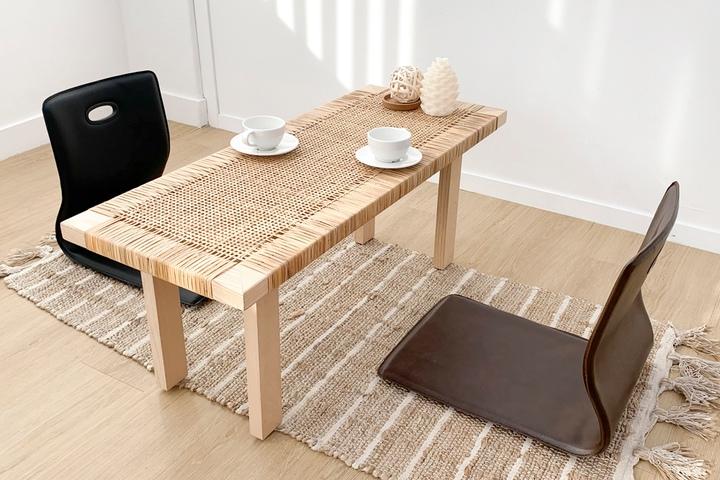 레자좌식의자 등받이 방석 거실 식당용 좌식 의자