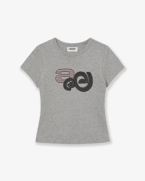 APPLIQUE LOGO TEE [MELANGE GREY]