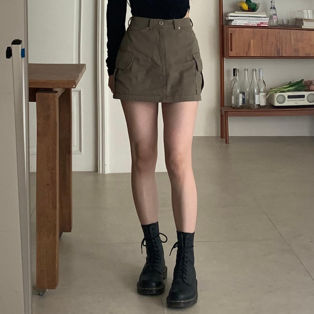 허니 뒷밴딩 카고 스커트(3color)