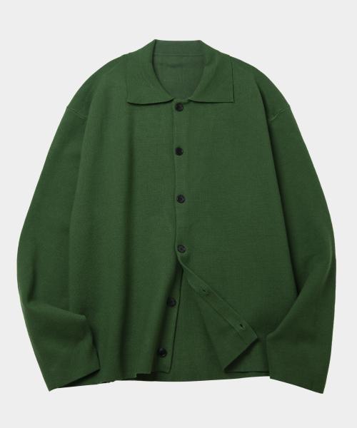 클래식 심플 데일리 싱글 니트 가디건 [그린]