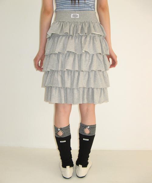 CANCAN TIERED MIDI SKIRT GREY