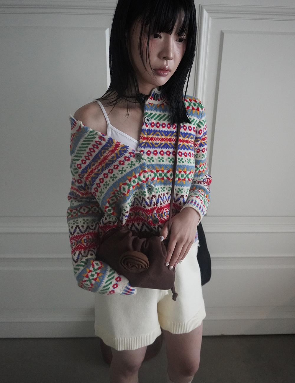 키미미 KIMIMI rainbow cardigan  ivory