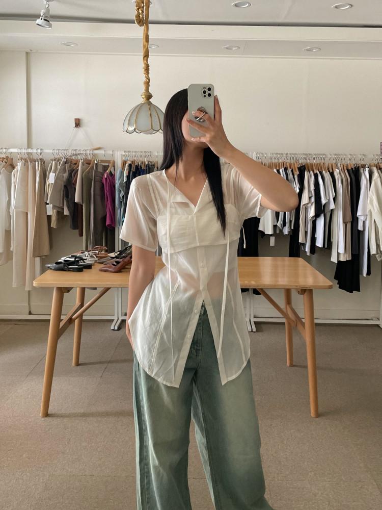 딥크 뷔스티에 세트 시스루 쉬폰 레이어드 뷔스티에 (4color)