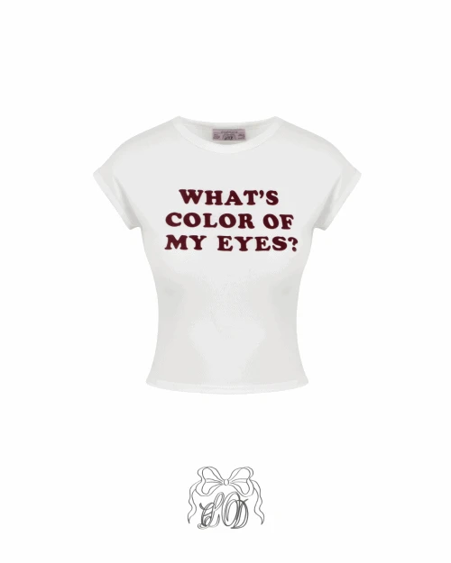 [♡MADE♡] eyes velvet letter top