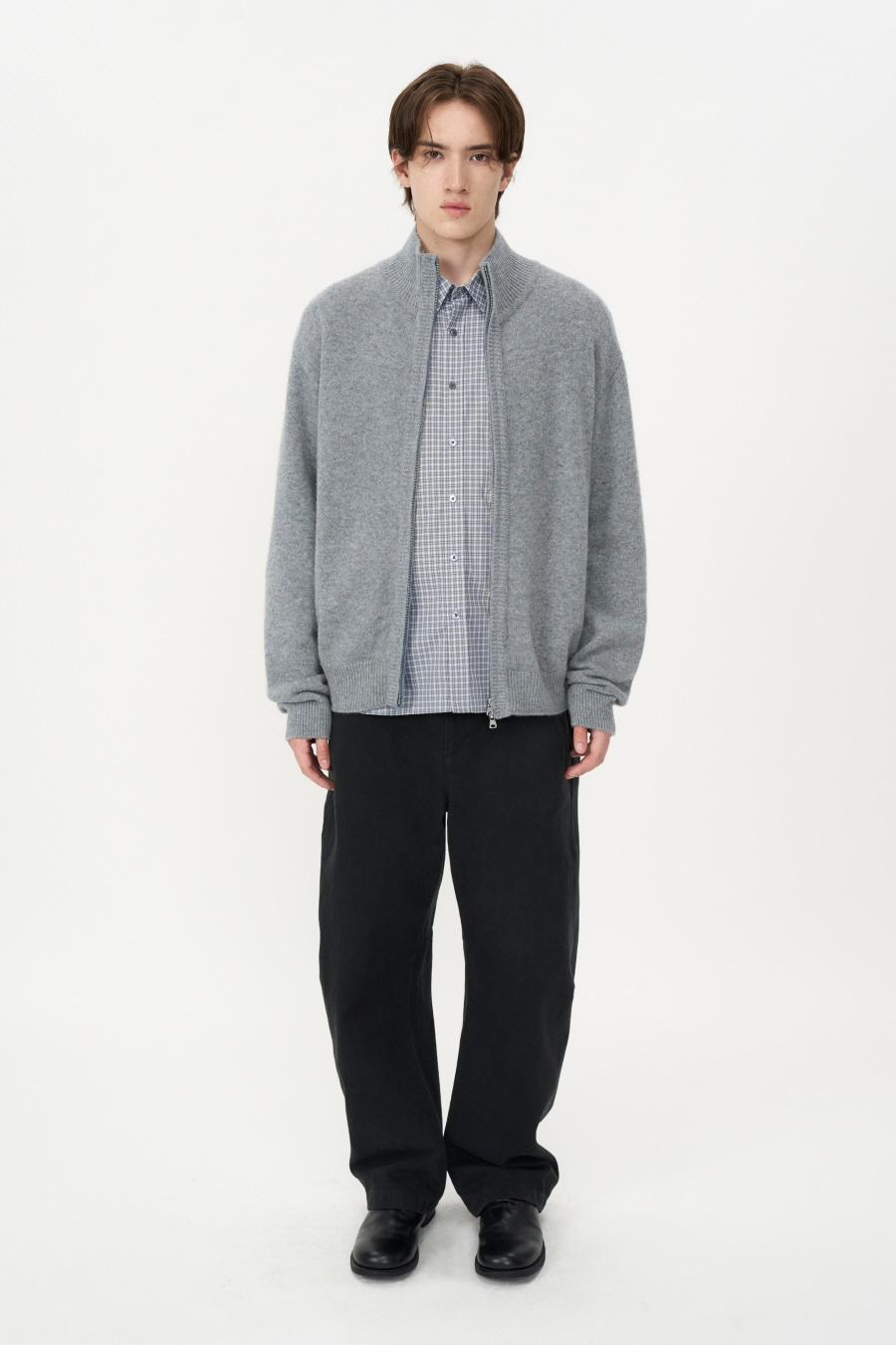 캐시미어 집업 니트 GREY