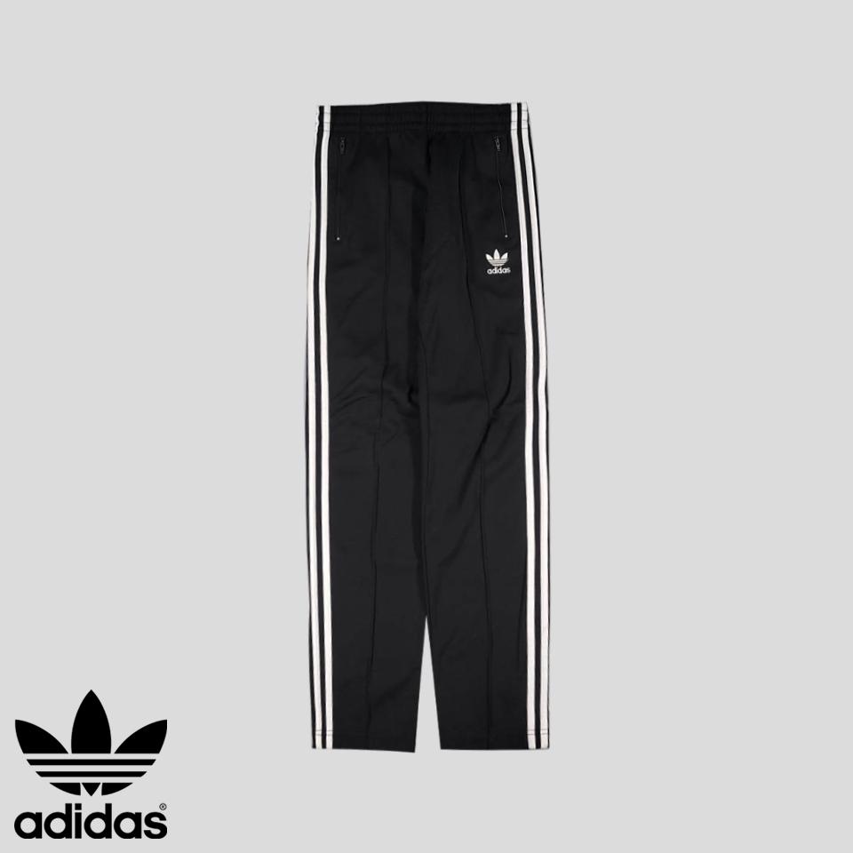 아디다스 블랙 화이트 트레포일 로고자수 삼선 유로파 코튼혼방 밴딩 져지팬츠 트레이닝복 27-31