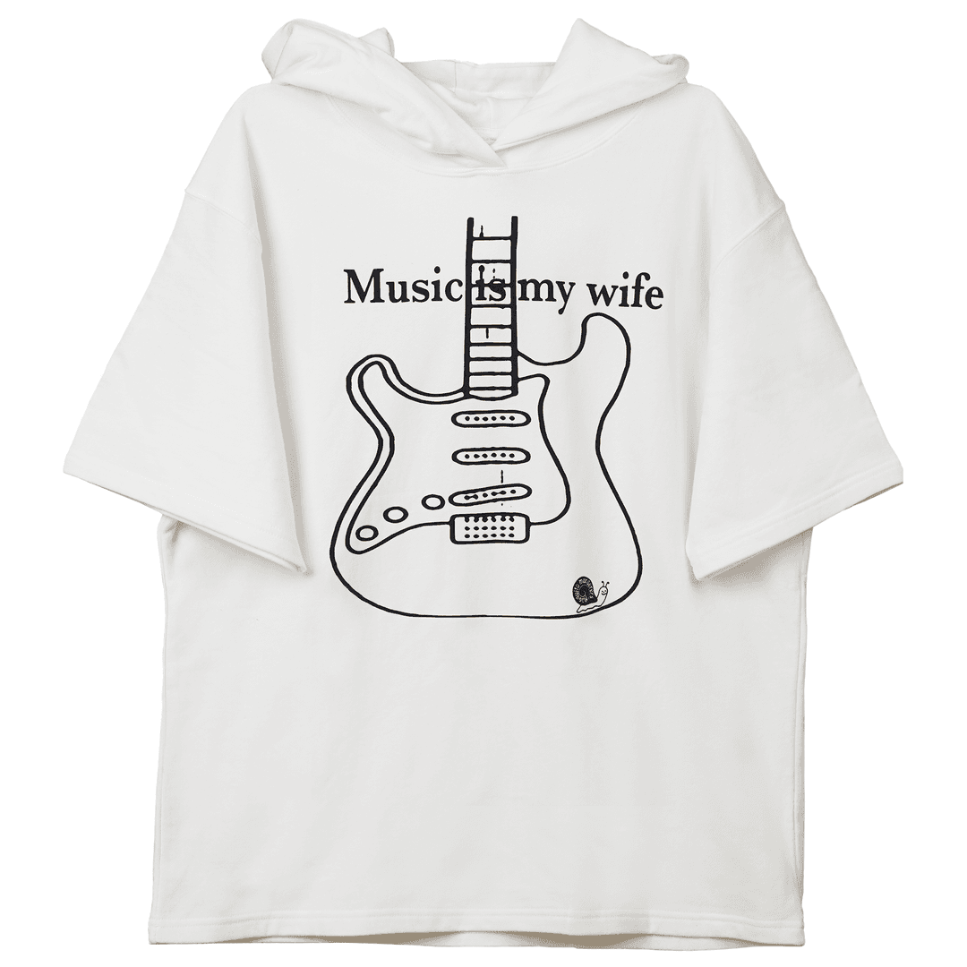 Music is my wife HOODED T-SHIRT