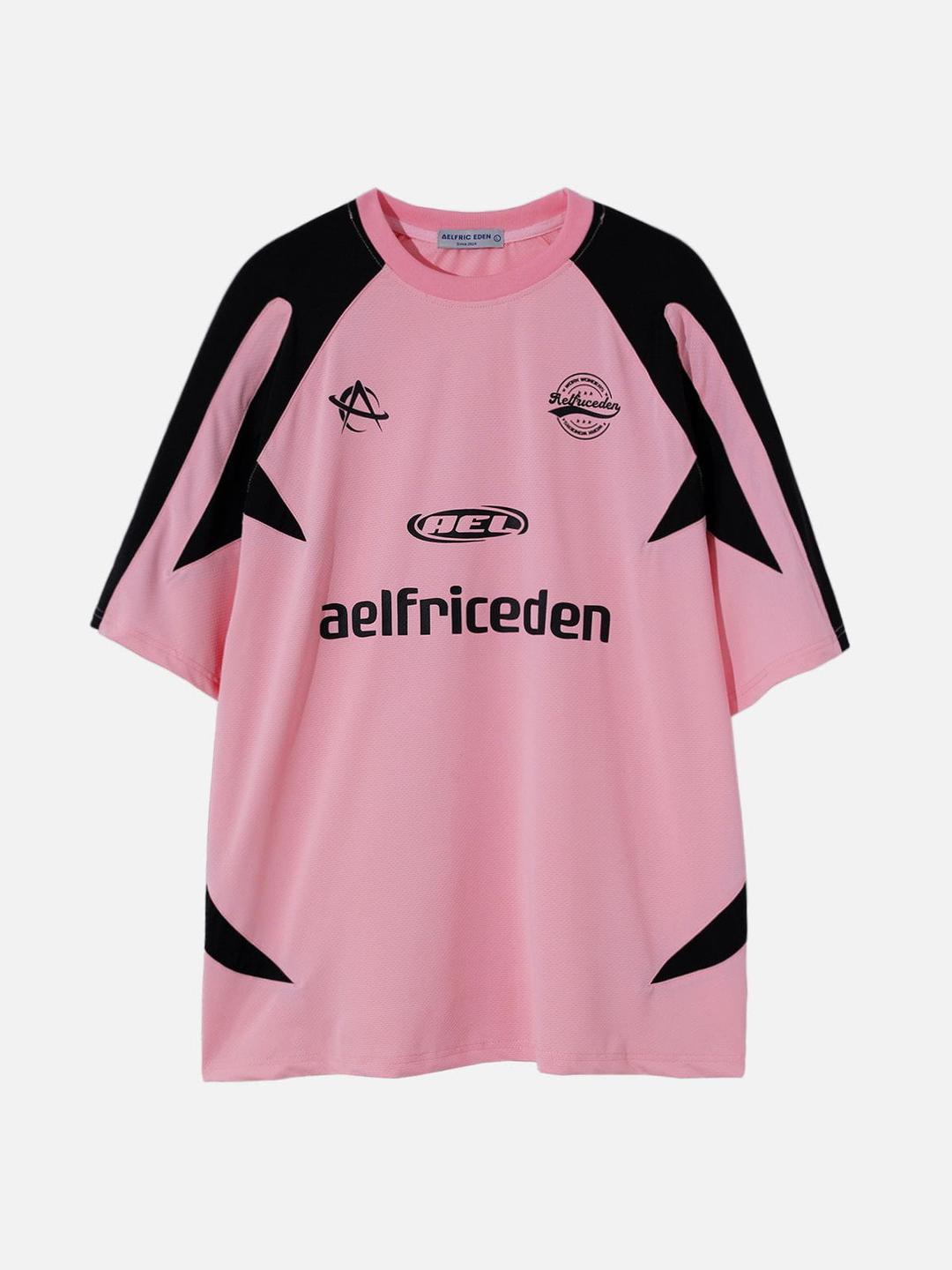 Aelfric Eden Pink Colorblock Racing Tee - Pink / XS