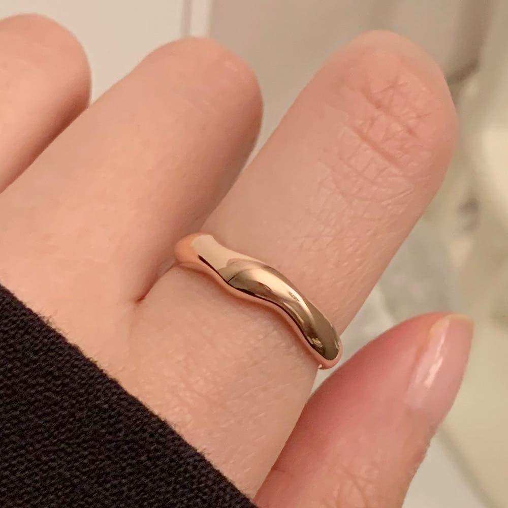 14k 18k 볼드 내추럴 웨이브 반지