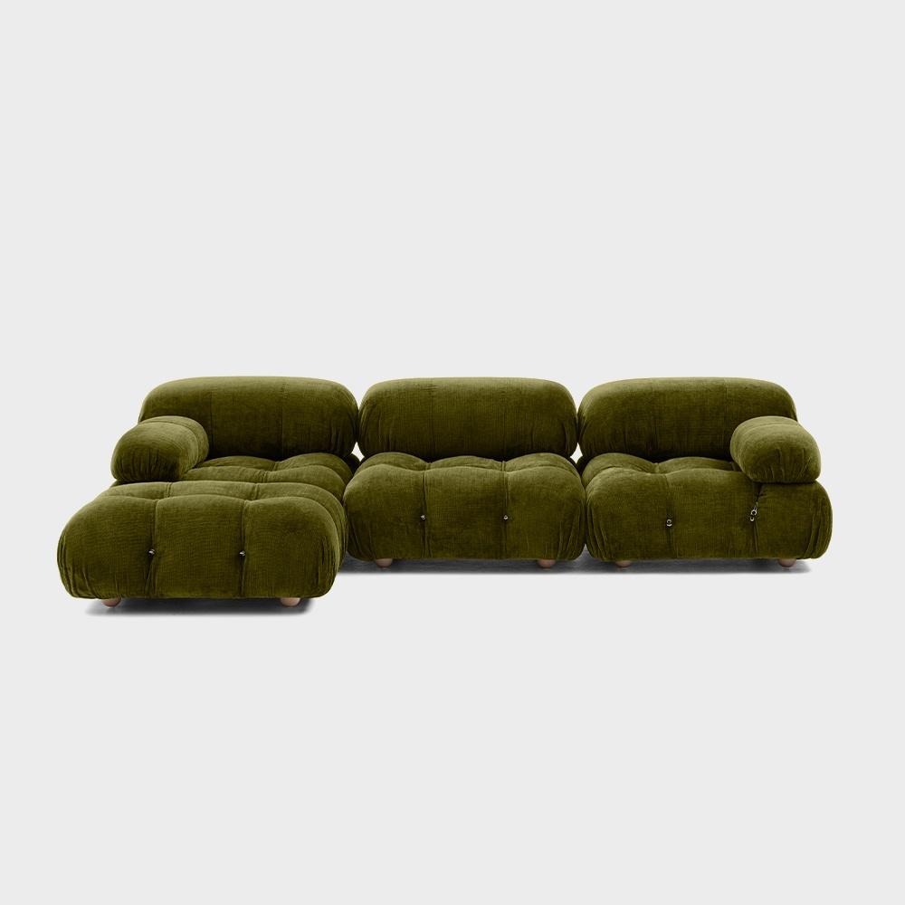 Camaleonda Sectional sofa - Olive green chenille Mario Belli