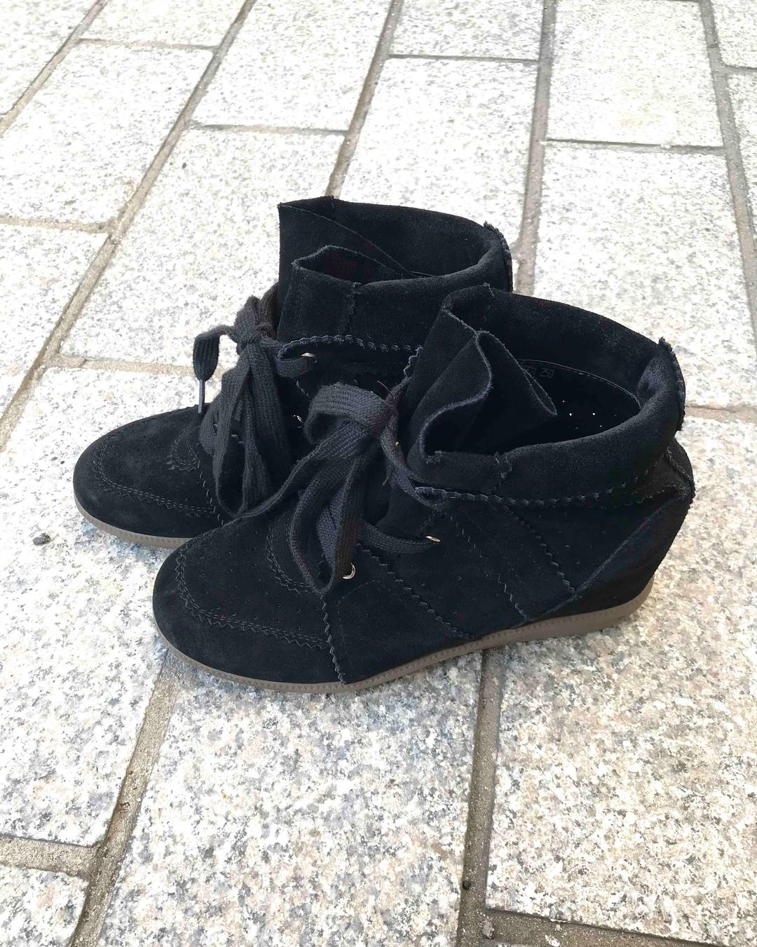 suede high-top wedge sneaker