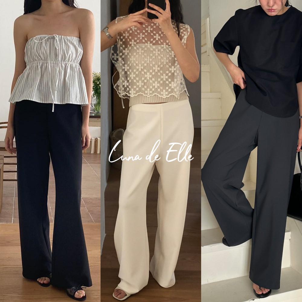 24SS 언더스탠딩 여름 밴딩 슬랙스 일자 와이드 히든밴딩 팬츠