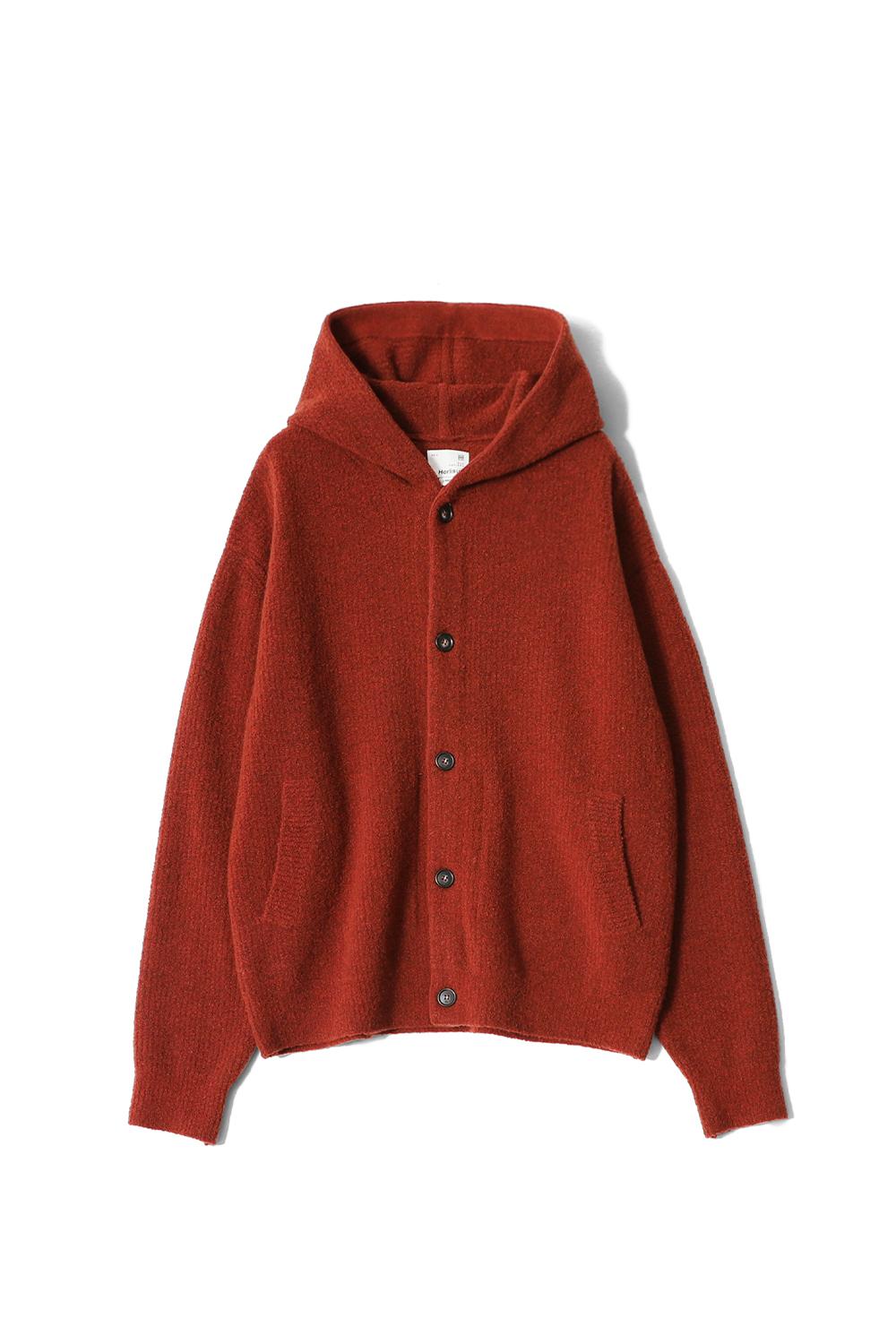 [Reorder] Acorn Boucle Hoodie Knit Cardigan Melange Brick