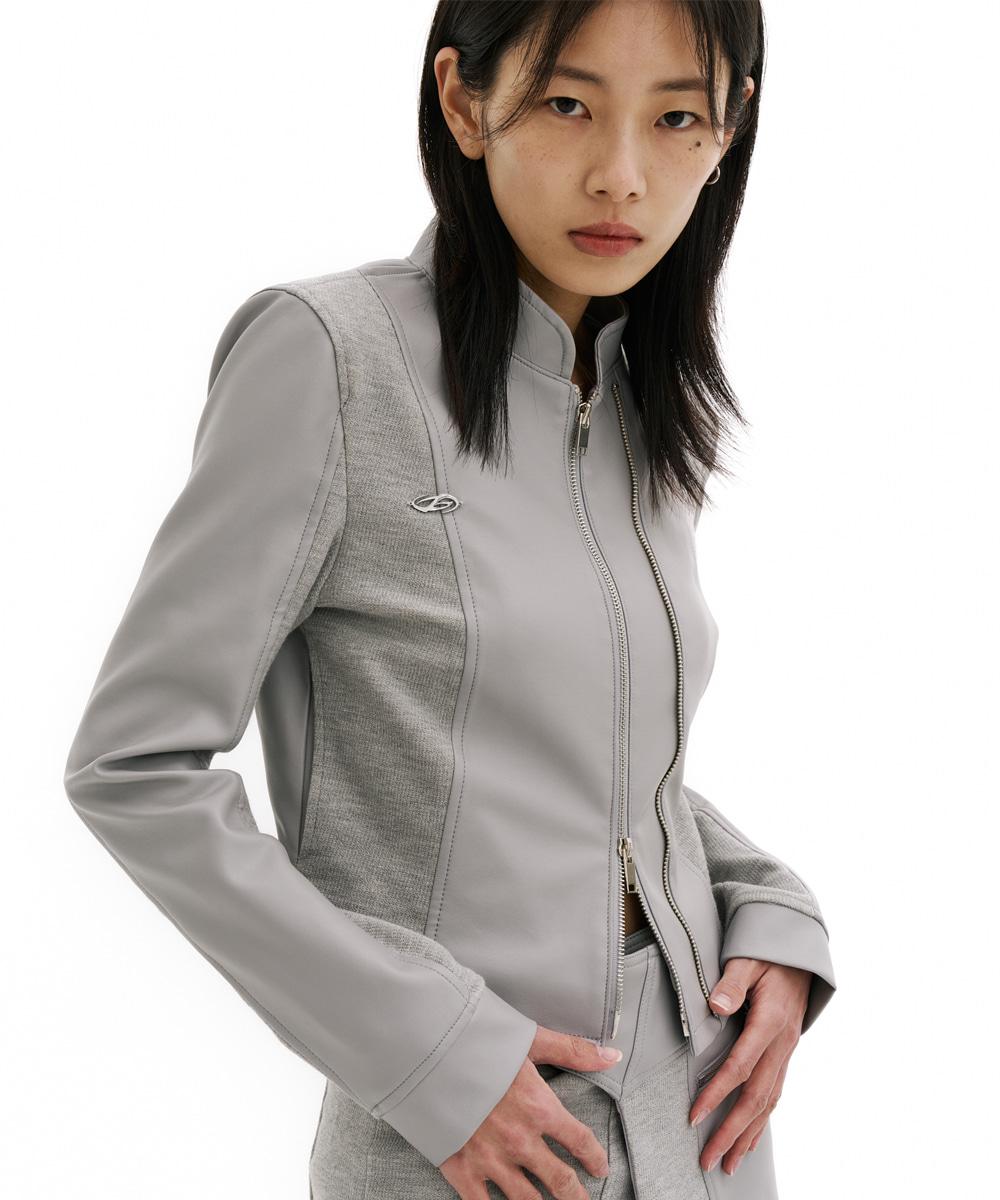 Double zipper leather jacket