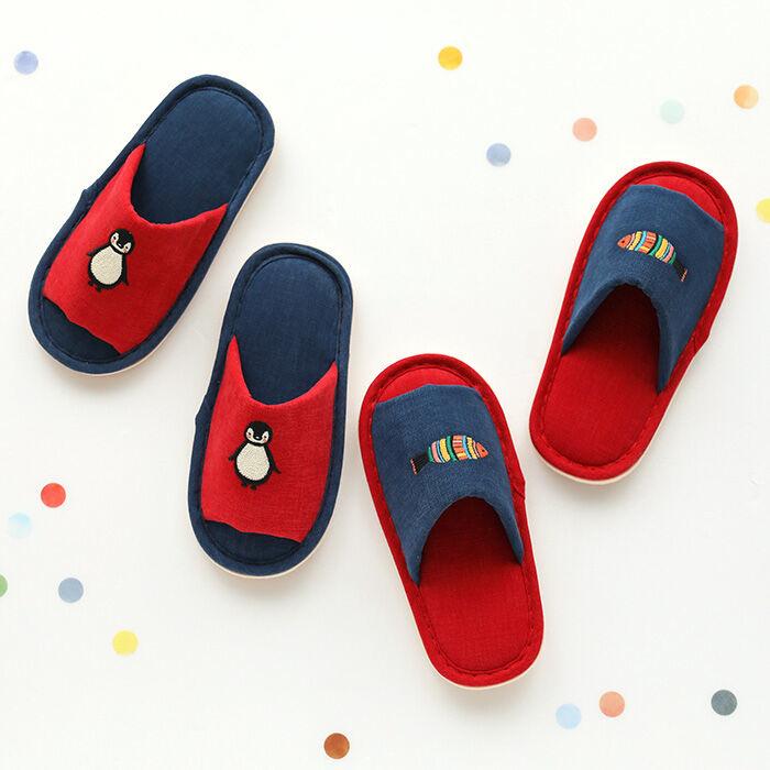 키즈 자수 오픈 실내화 2color