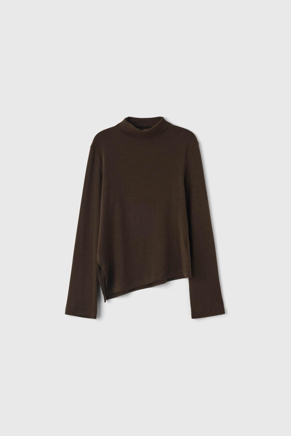 P Wool Delicate Flare Turtleneck_Brown