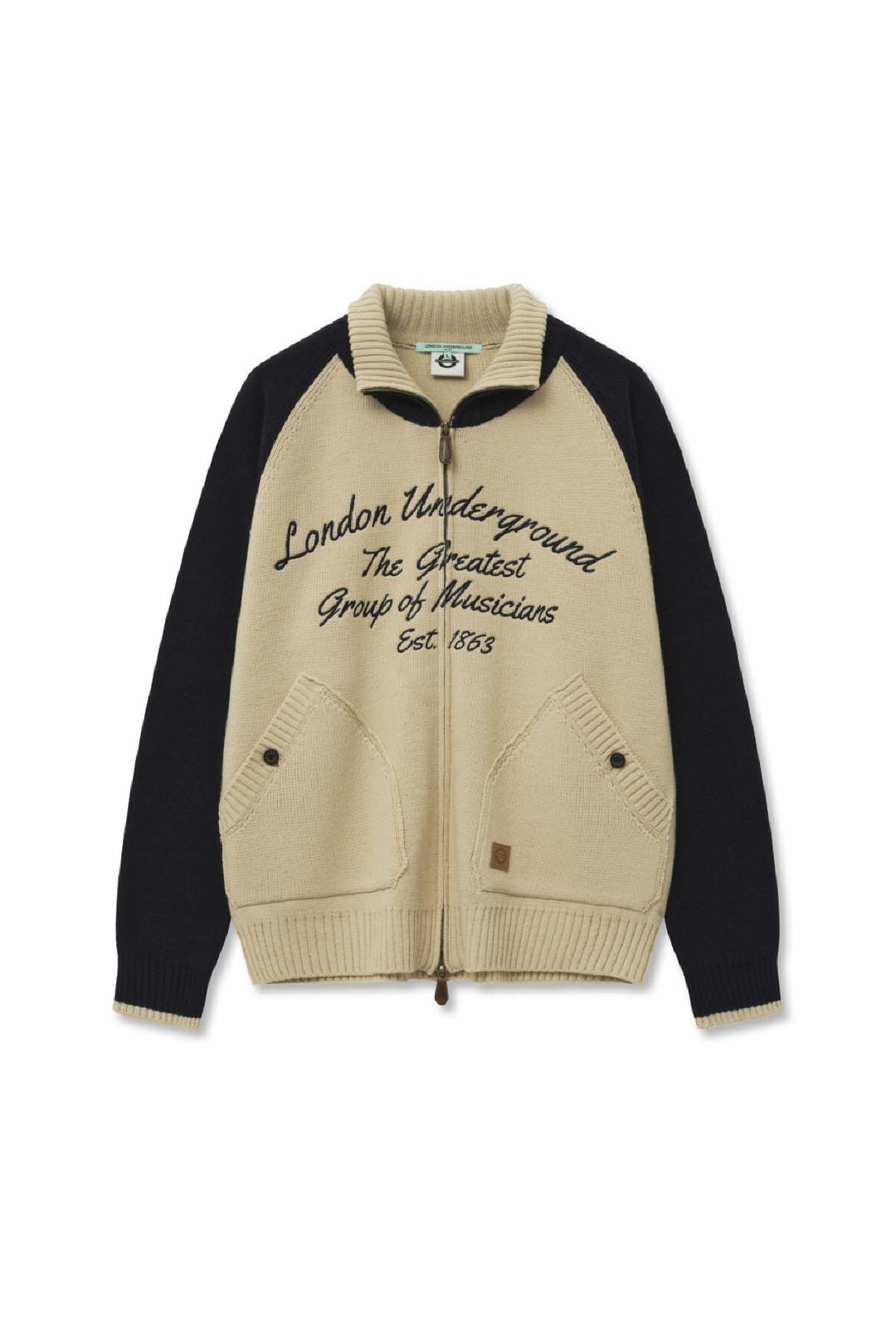 Zip Up Knit Cardigan_Navy