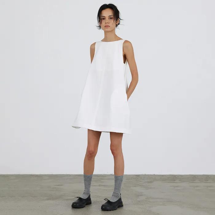 [29CM단독][40차] Stitch Mini Dress - White (기장선택)