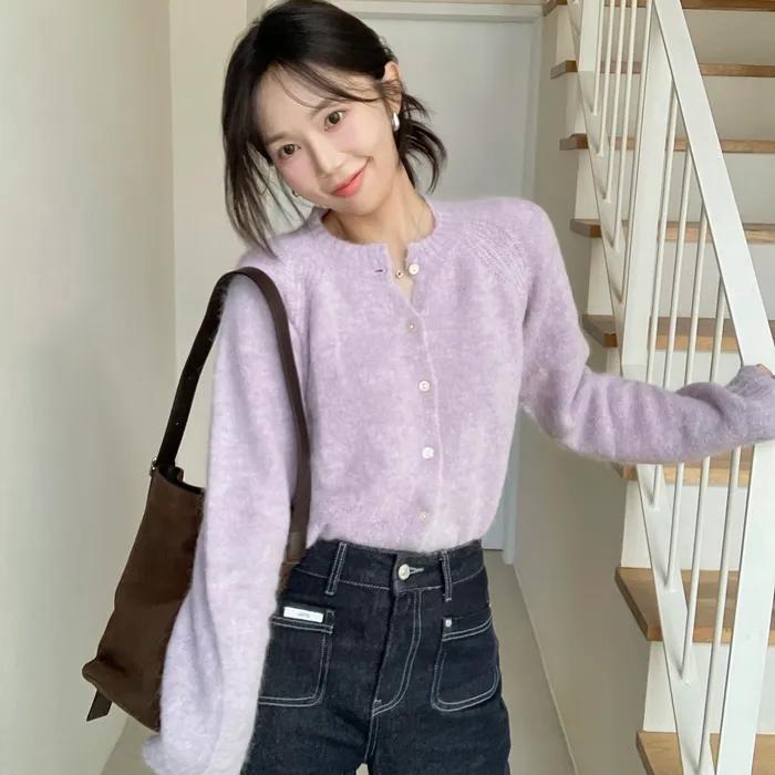 클라우드 알파카 라운드넥 가디건(Trend)_2COLORS