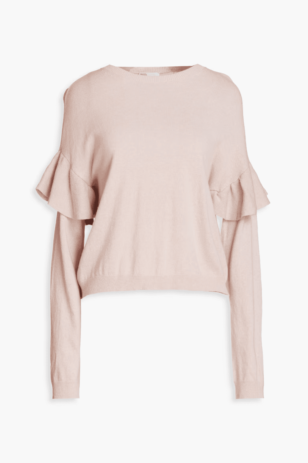 러플 장식 니트 스웨터