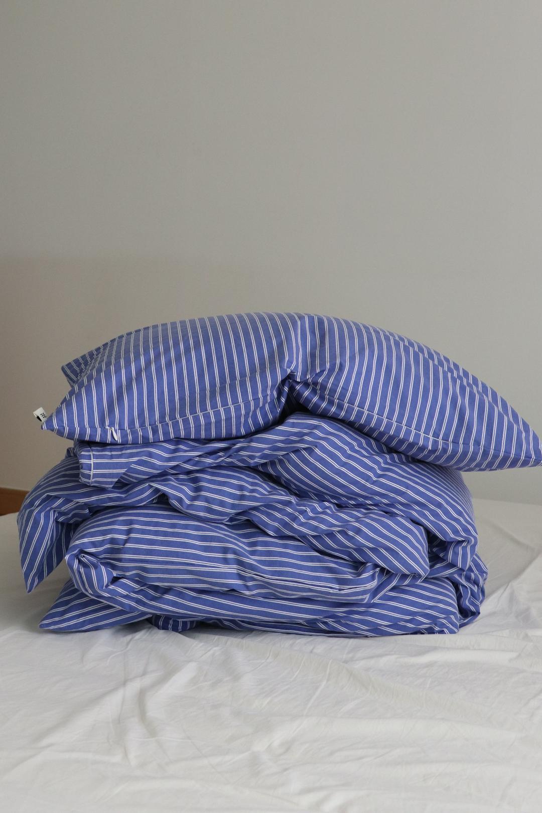 Simple stripe blue bedding