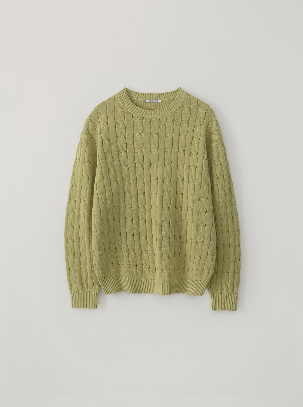 CABLE KNIT_YELLOW GREEN