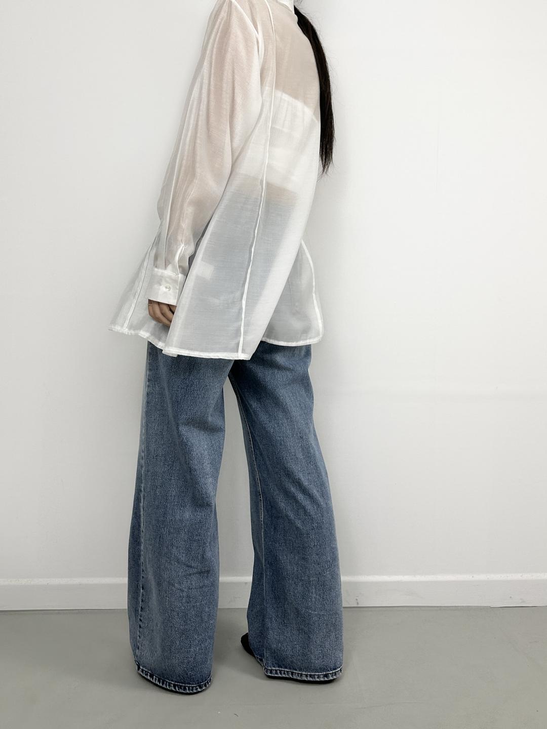 썸머 시스루 셔츠 [Ivory]