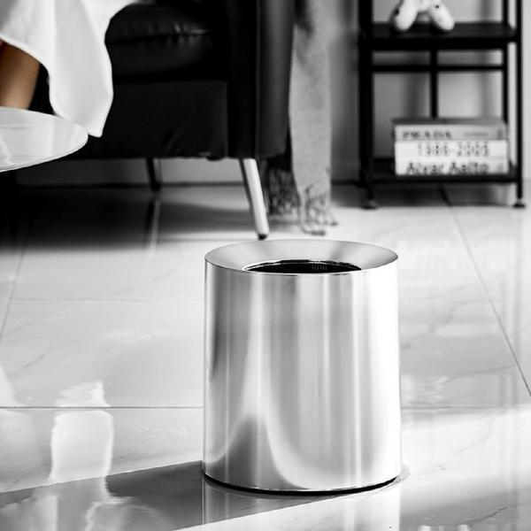 고급형 오픈형  실버 쓰레기통