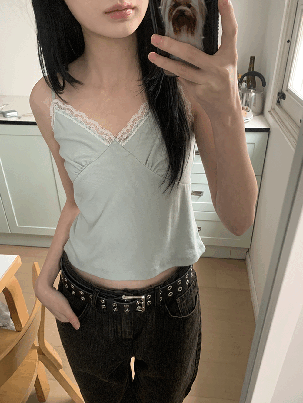 하우유 포나 레이스 셔링 나시 탑 (3c)