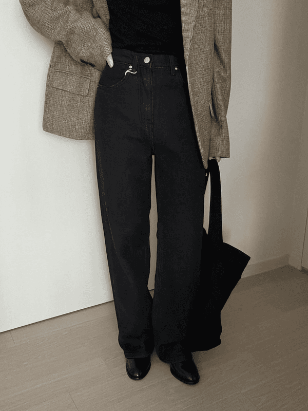 나누스 흑청 팬츠