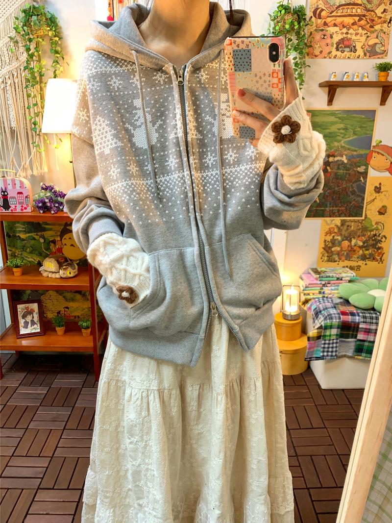 Snowy fleece hood zip-up ( 3 color  ) - 기모