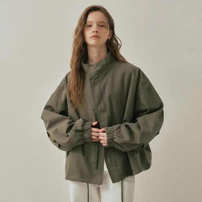 W/90s Classic Fishtail Short Bomber Jacket_Khaki(WC25-OT01)