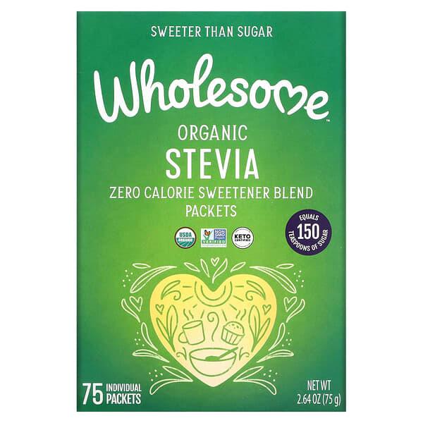 Wholesome Sweeteners, 유기농 스테비아, 제로 카로리 감미료 블렌드, 75 개별 팩 포장, 각 1g