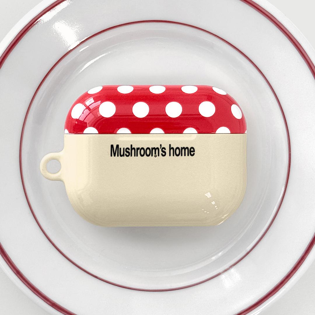 mushroom airpods case (red)