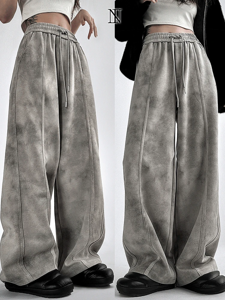 [unique] 빈티지 나염 워싱 핀턱 트랙 루즈핏 츄리닝 팬츠 2color