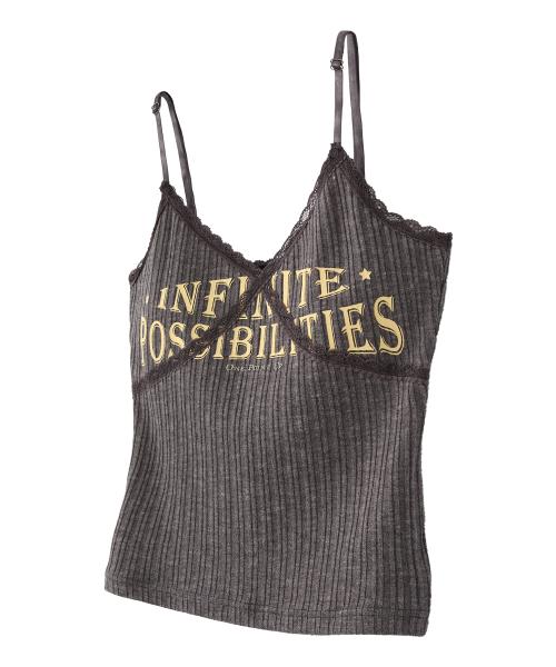 (W) 우먼즈 빈티지 레이스 절개 슬리브리스_차콜