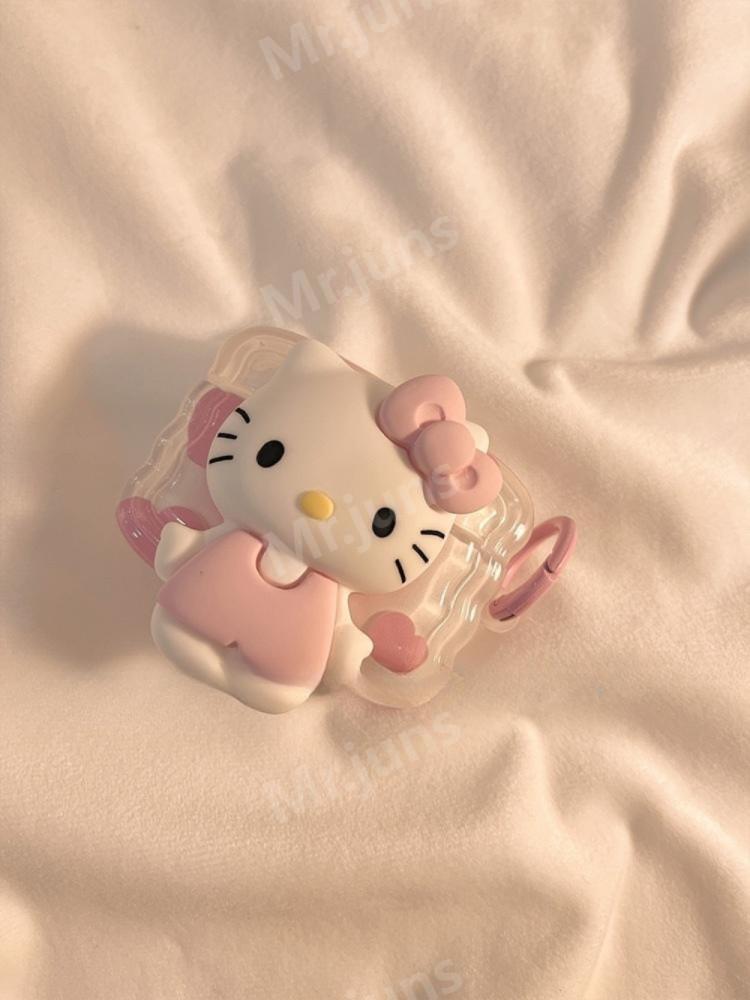 헬로키티 베이비핑크 링 버클 리틀 고양이 헬로우키티 투명 안티드롭 에어팟 프로2세대 케이스