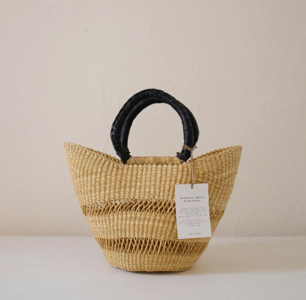 아프리카 볼가바구니 Handwooven Africa basket (Leather/net)