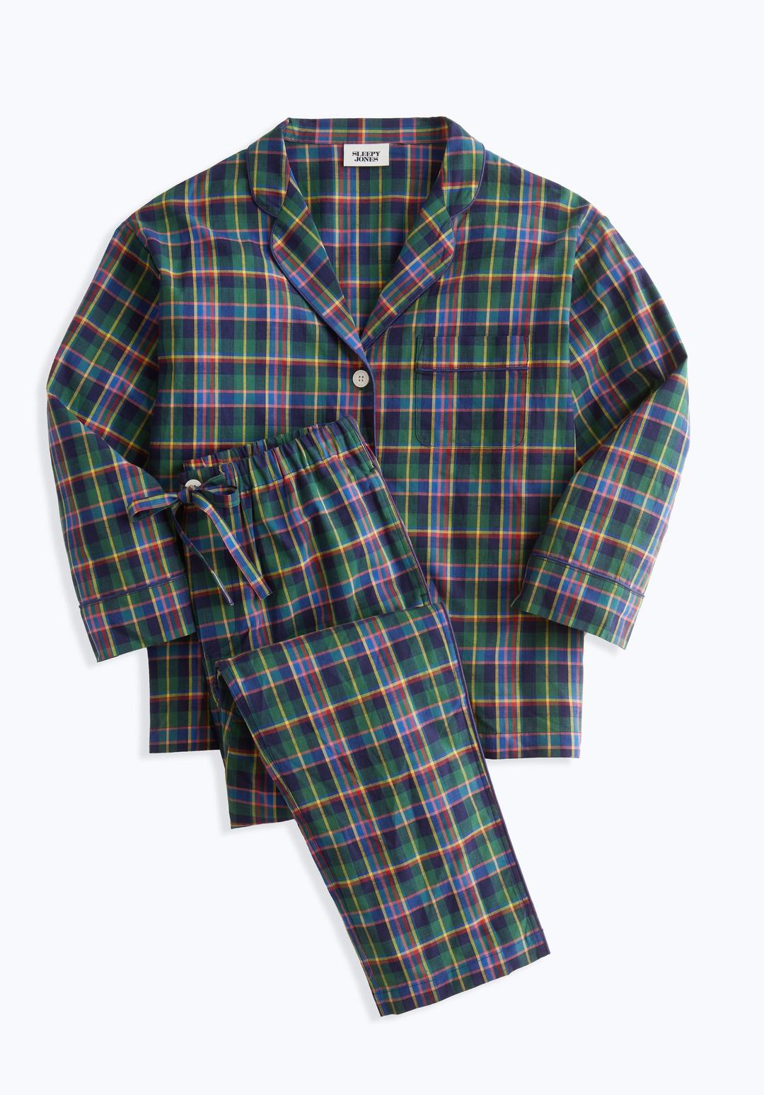 Marina Pajama Set in Multi Madras Plaid - Multi Madras Plaid / XXS