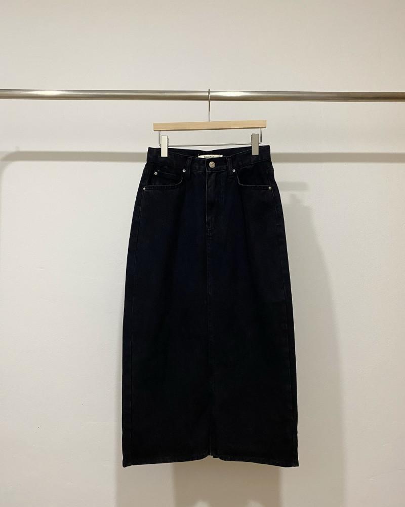 베이지보울 흑청 스커트