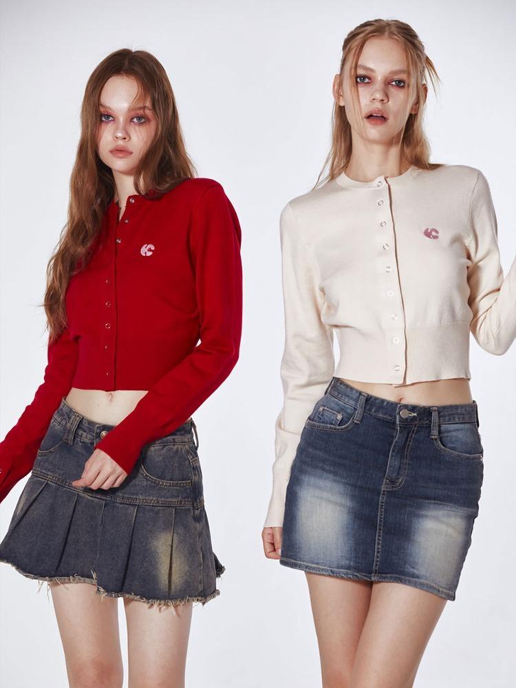 [09/26발송] Koolkitten Embroidery Cardigan (RED)