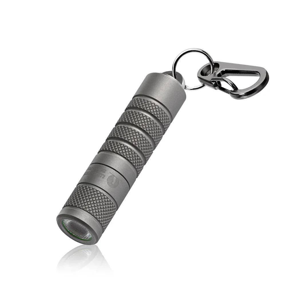 Lumintop 실버 폭스 티타늄 버전 14500 손전등, 지지대 AA 배터리, 760 루멘 EDC 손전등, 키체인 마그네틱 테일 포함