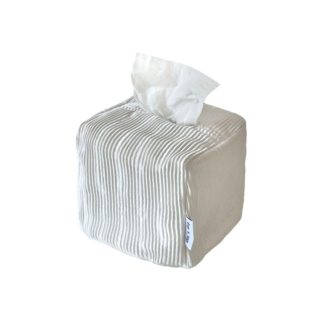 pleats tissue case - white (s) 티슈케이스