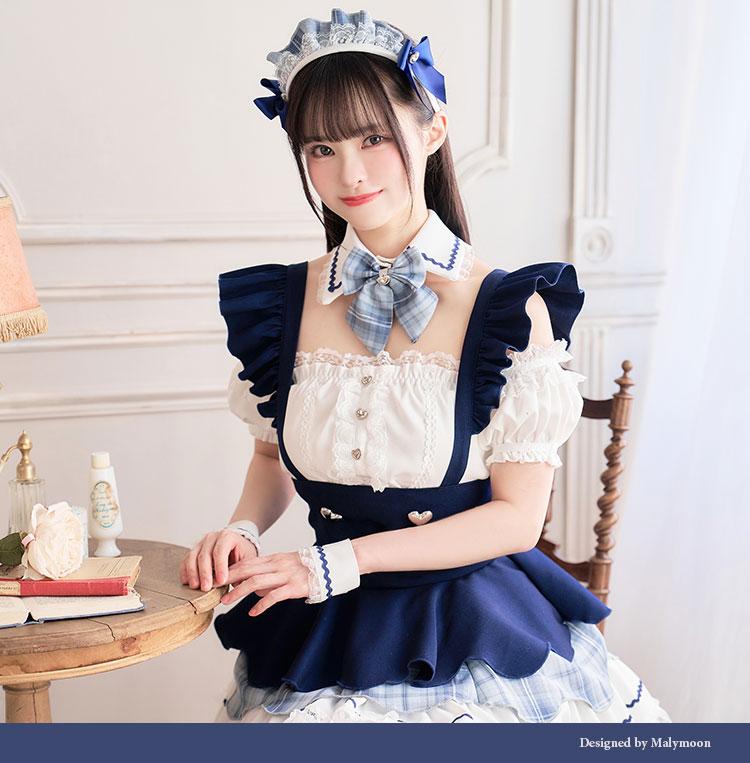 [Same-day shipping] [Worn by Fujisaki Nagi] Royal Blue Heroine Maid {Original cosplay 10-piece set}【Malymoon】[10231]