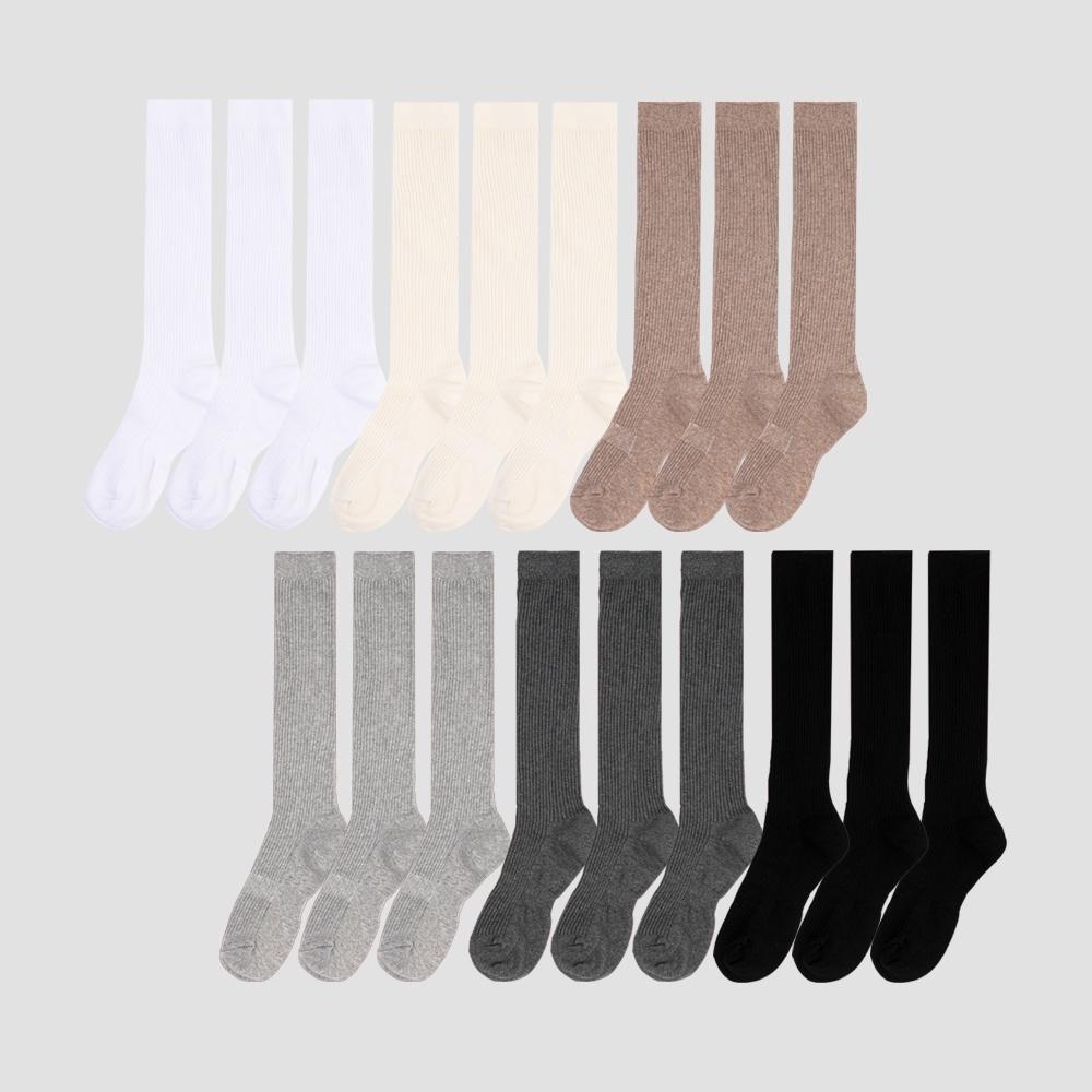 [3PACK] 1507 클래식 트라우져 하이 루즈 삭스 - 스노우화이트/크림/밀크브라운/그레이/챠콜/블랙