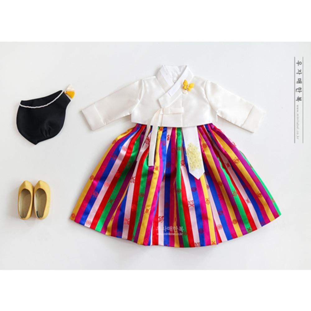 진솔 전통 색동 양단 여아한복