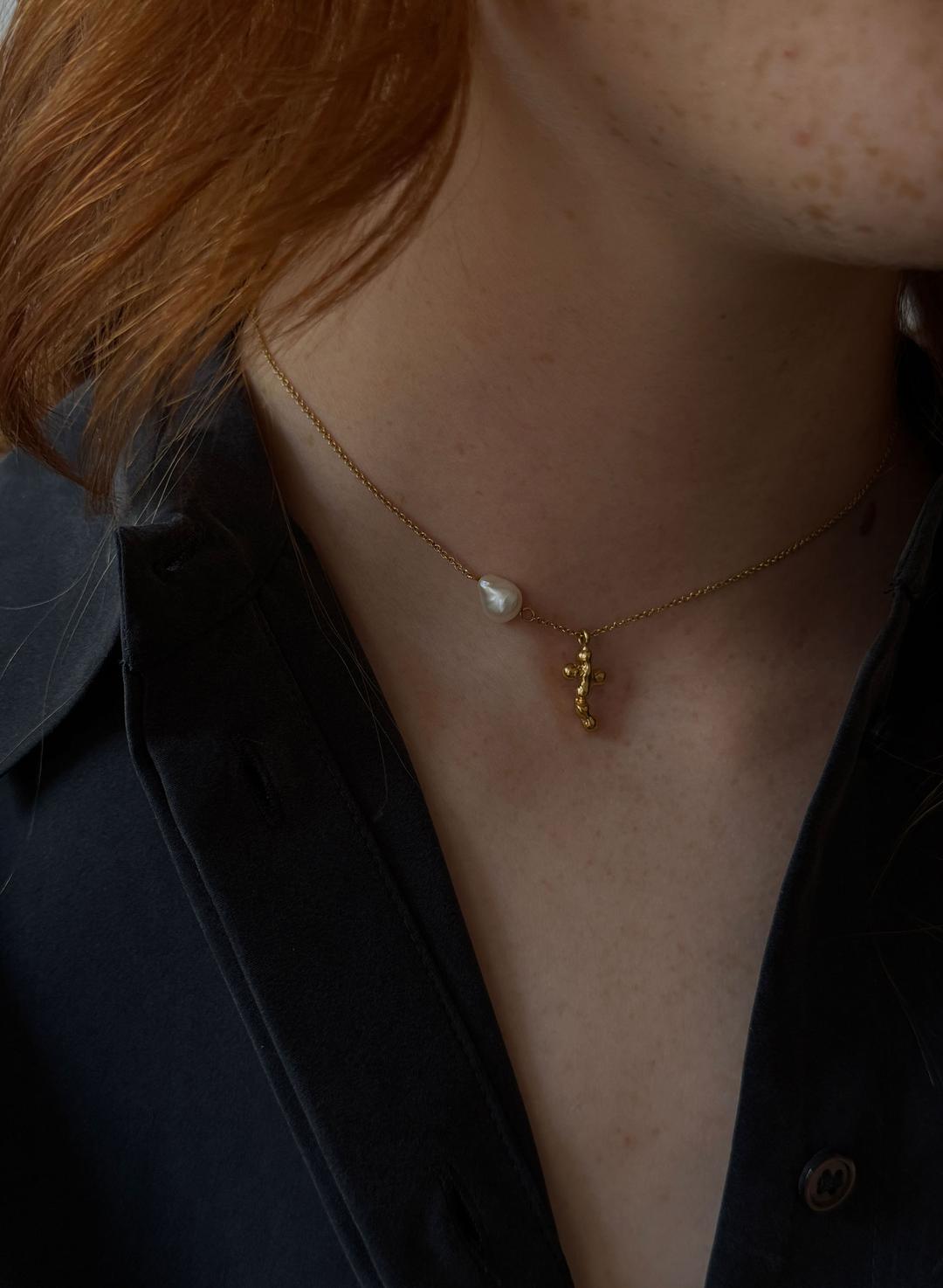 [알루스] 크로스 팬던트 네크리스 AL732GD